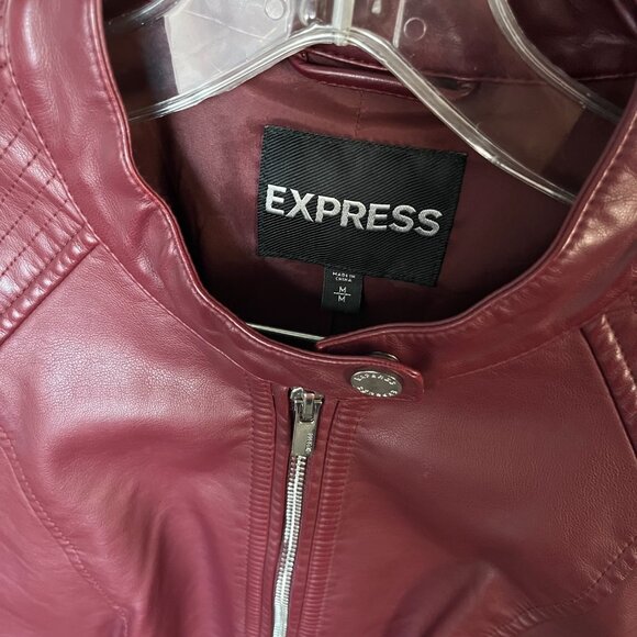 Burgundy Vegan Leather Jacket - Size M - Never worn - Picture 7 of 9